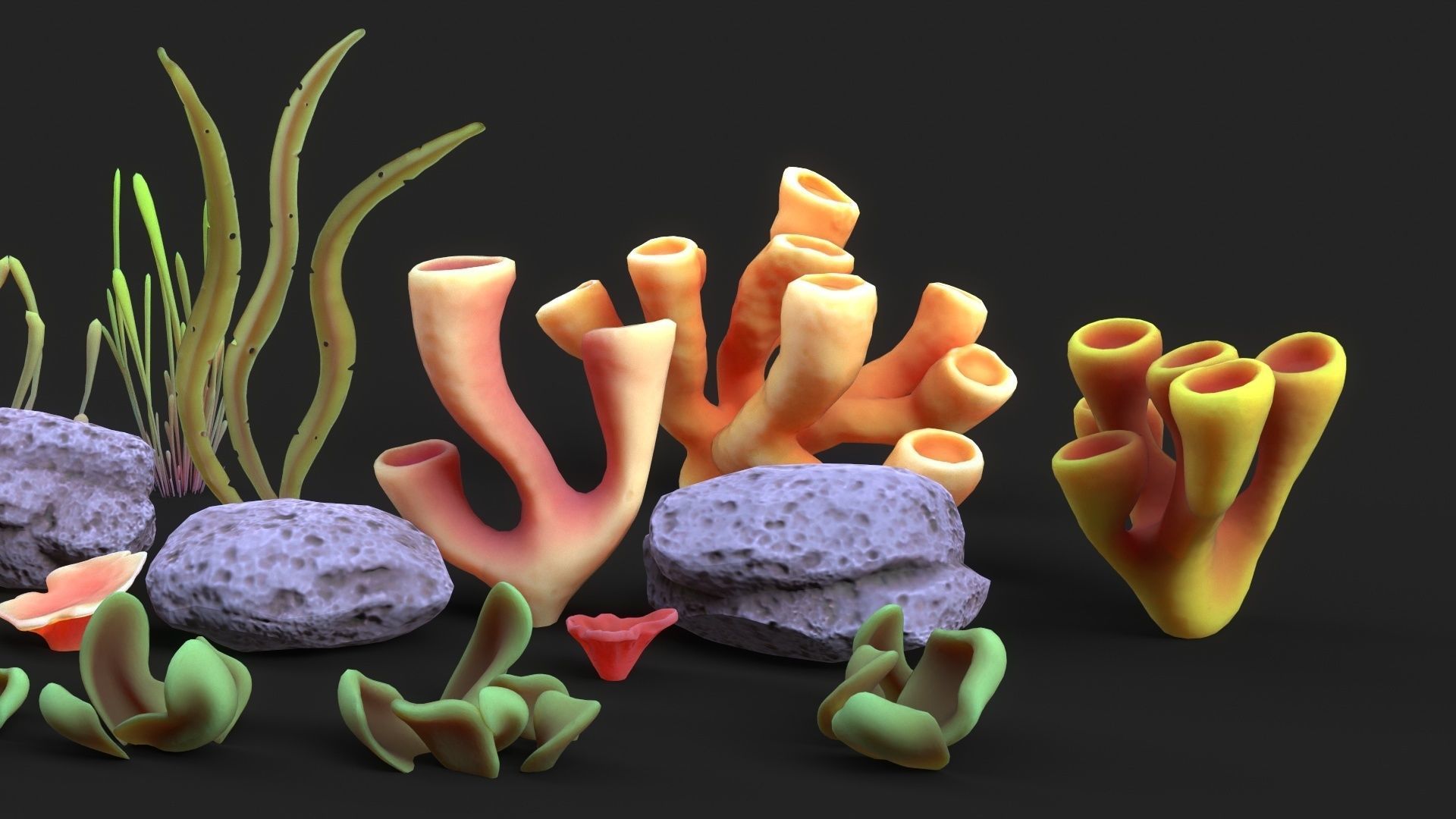  Coral Reef Low-poly 3D model_7