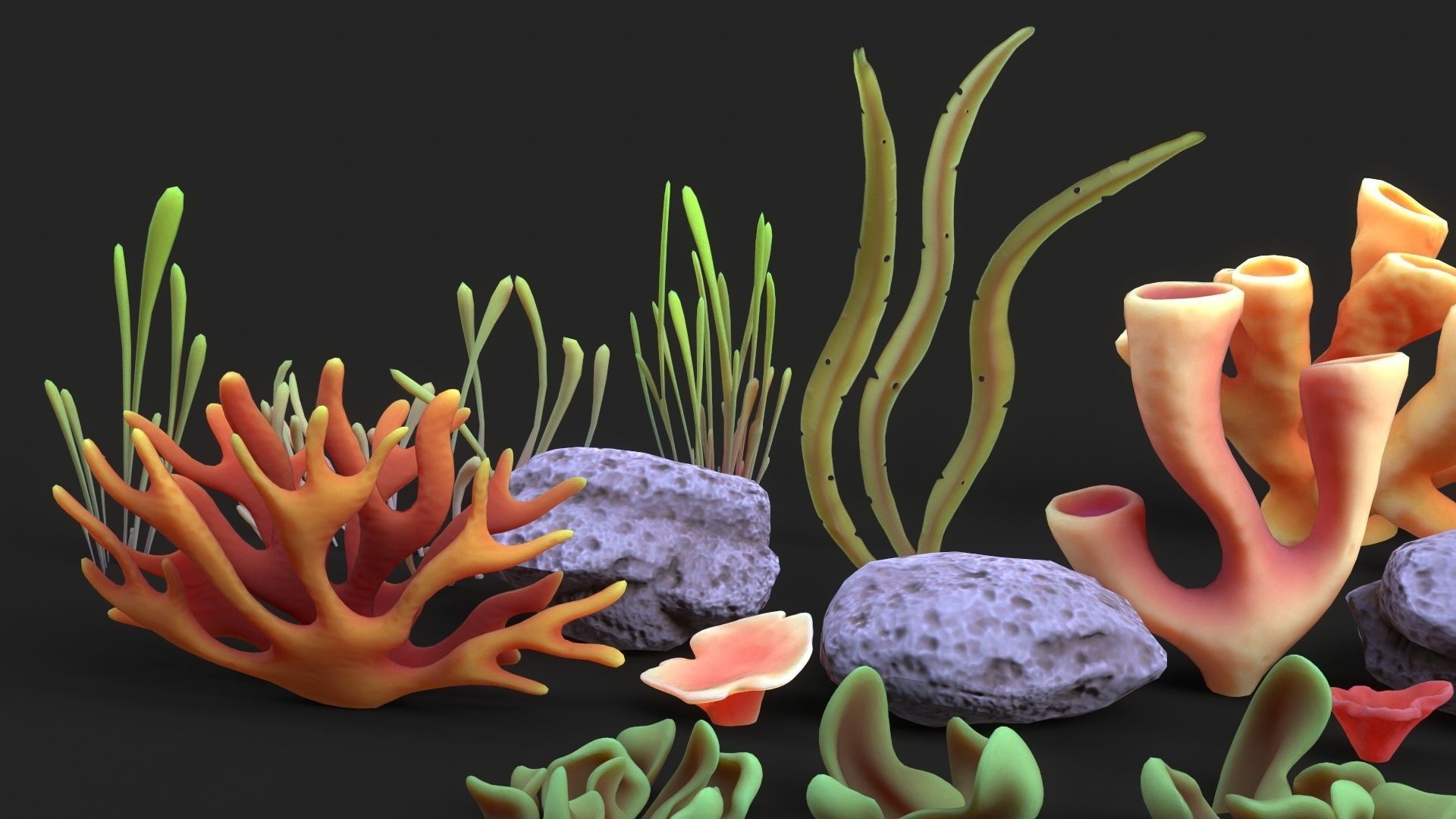 Coral Reef Low-poly 3D model_4