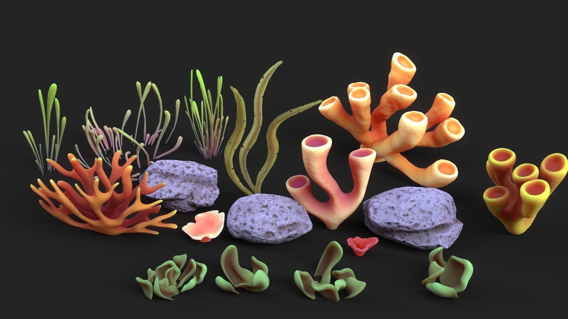  Coral Reef Low-poly 3D model_2