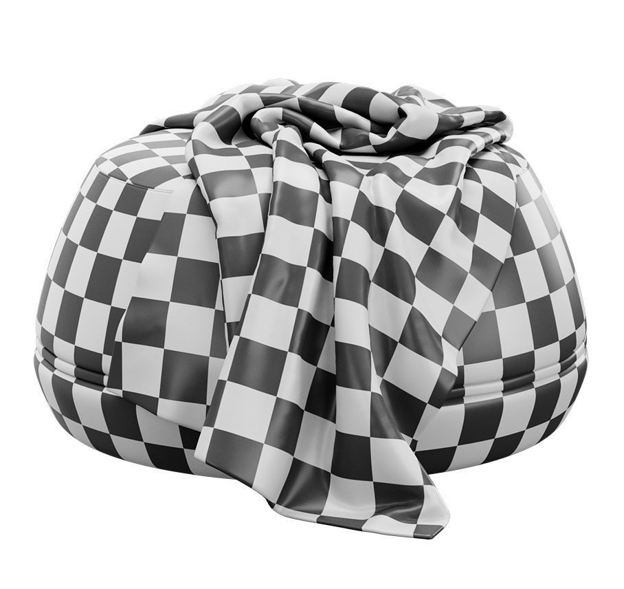 Onvi 800mm Fabric Ottoman by Kardiel 3D model_4