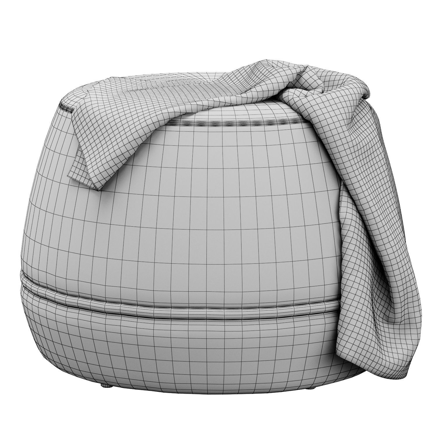 Onvi 600mm Fabric Ottoman by kardiel 3D model_4