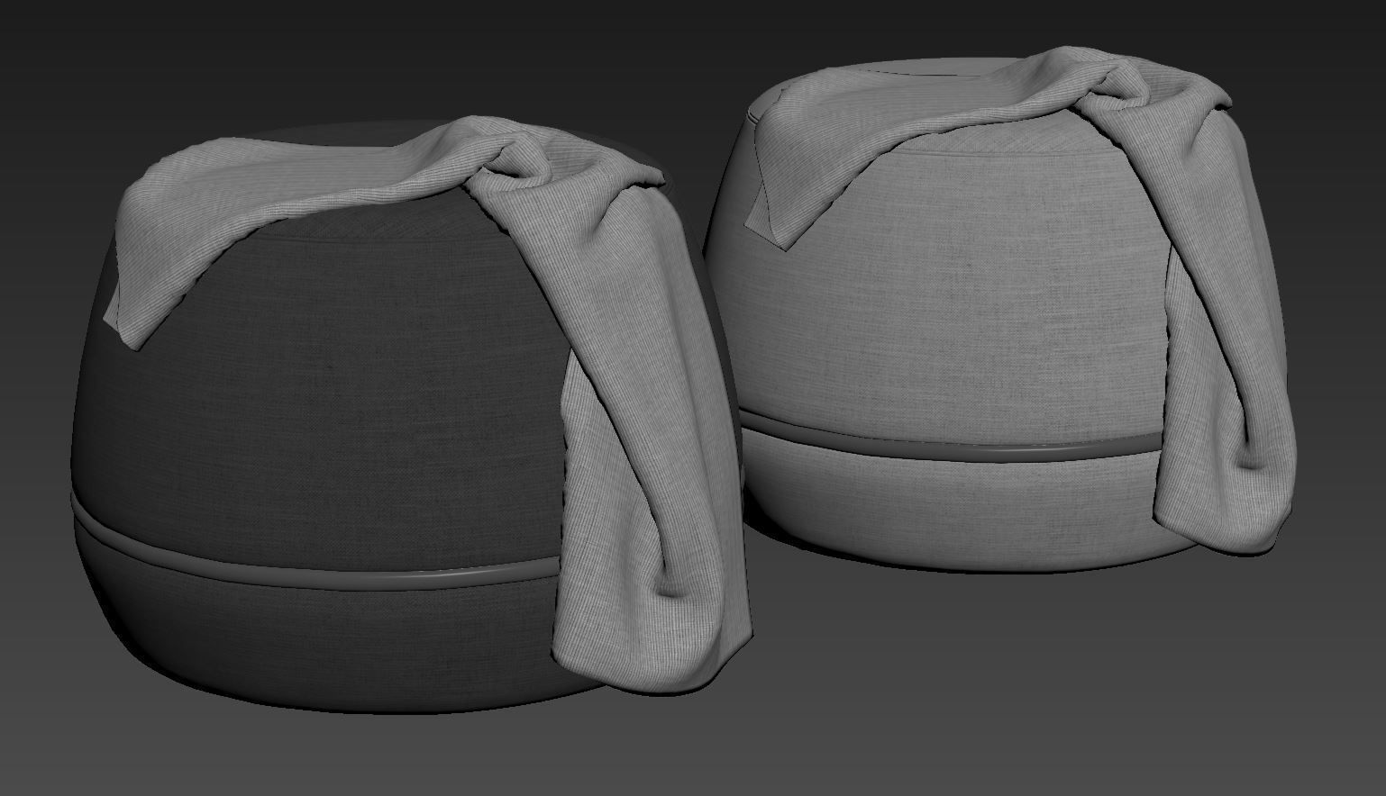 Onvi 600mm Fabric Ottoman by kardiel 3D model_10