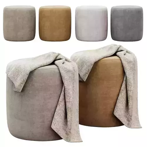 Spool 460mm Fabric Ottoman by kardiel 3D model