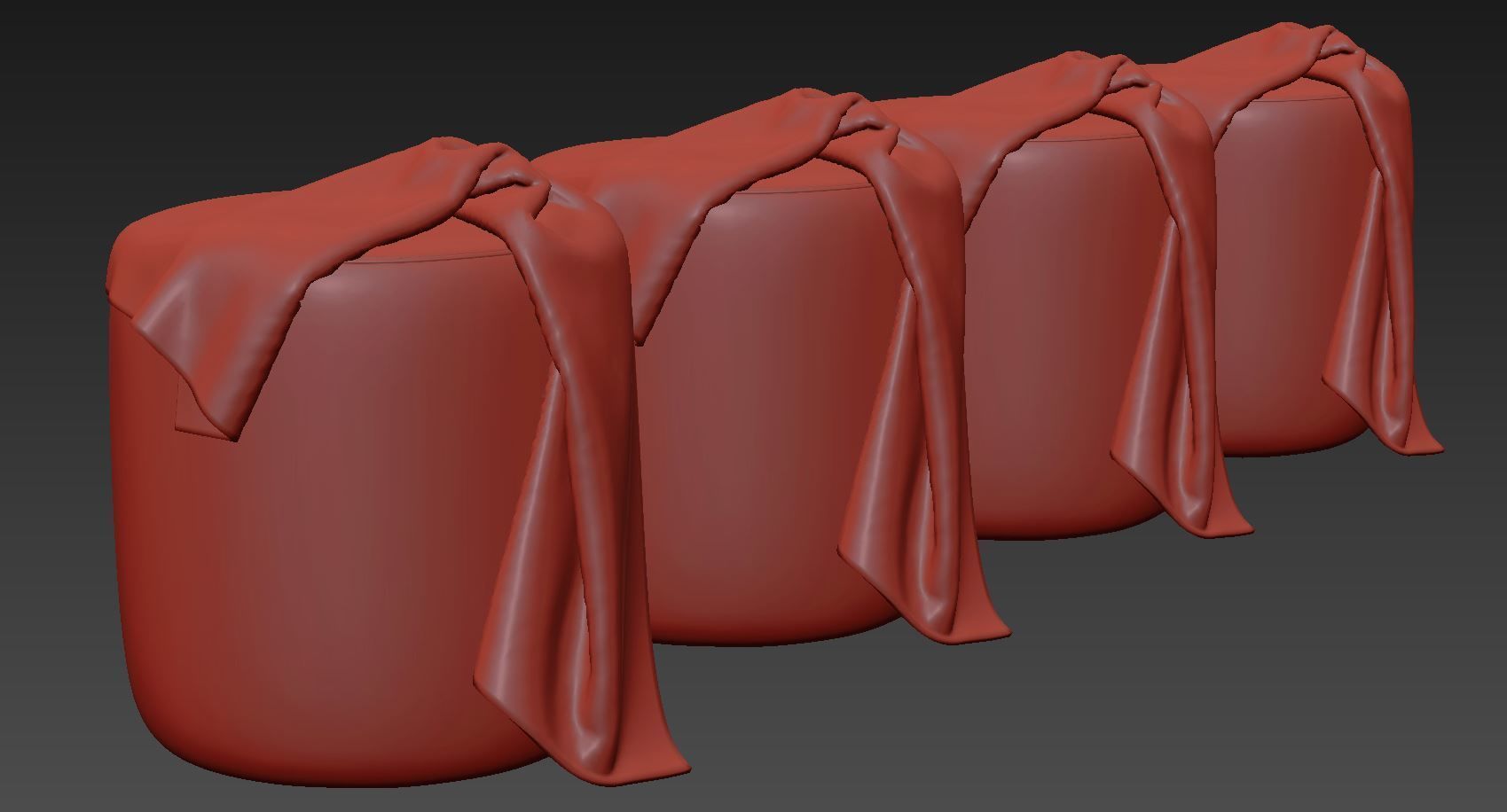 Spool 460mm Fabric Ottoman by kardiel 3D model_9