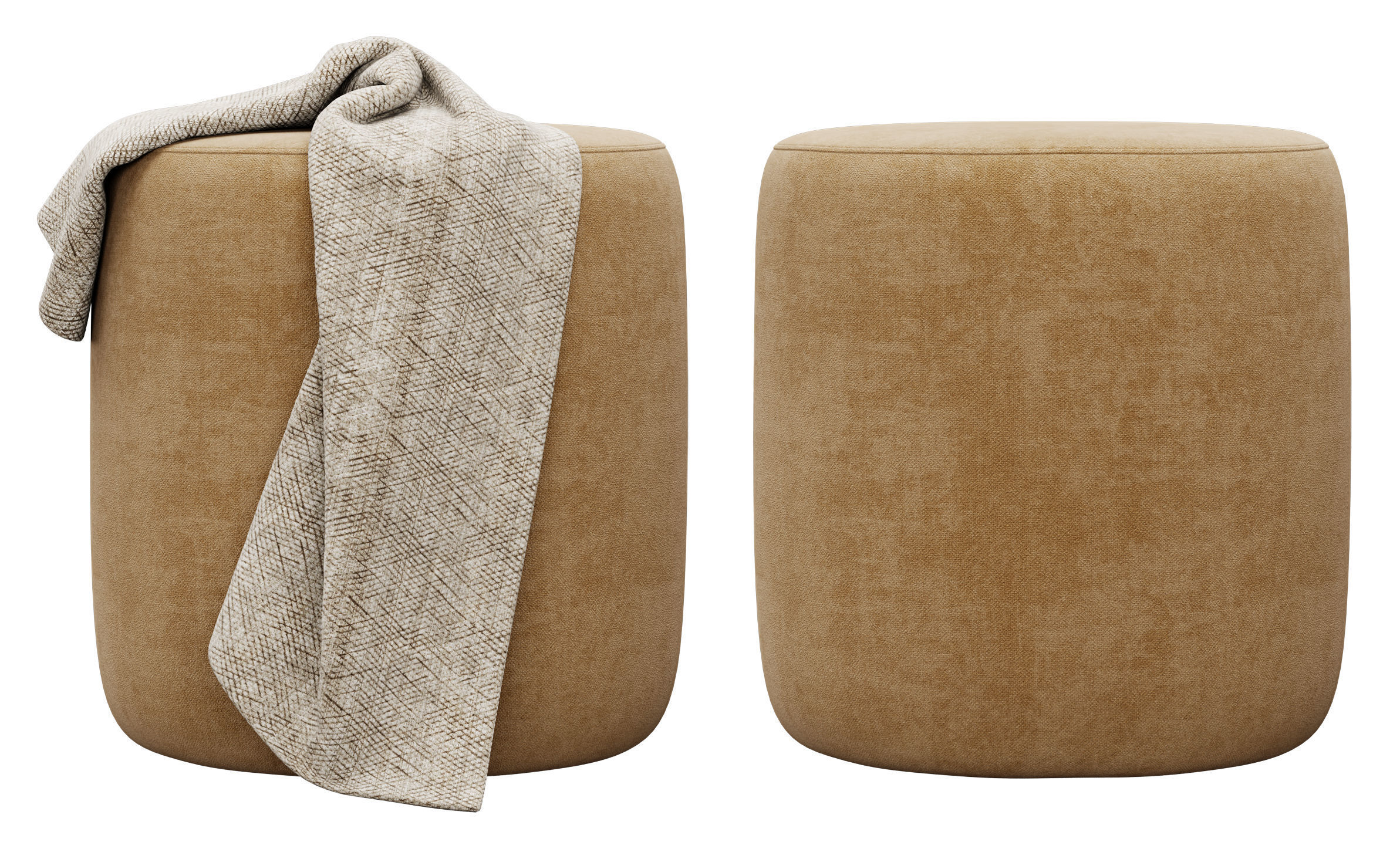 Spool 460mm Fabric Ottoman by kardiel 3D model_6