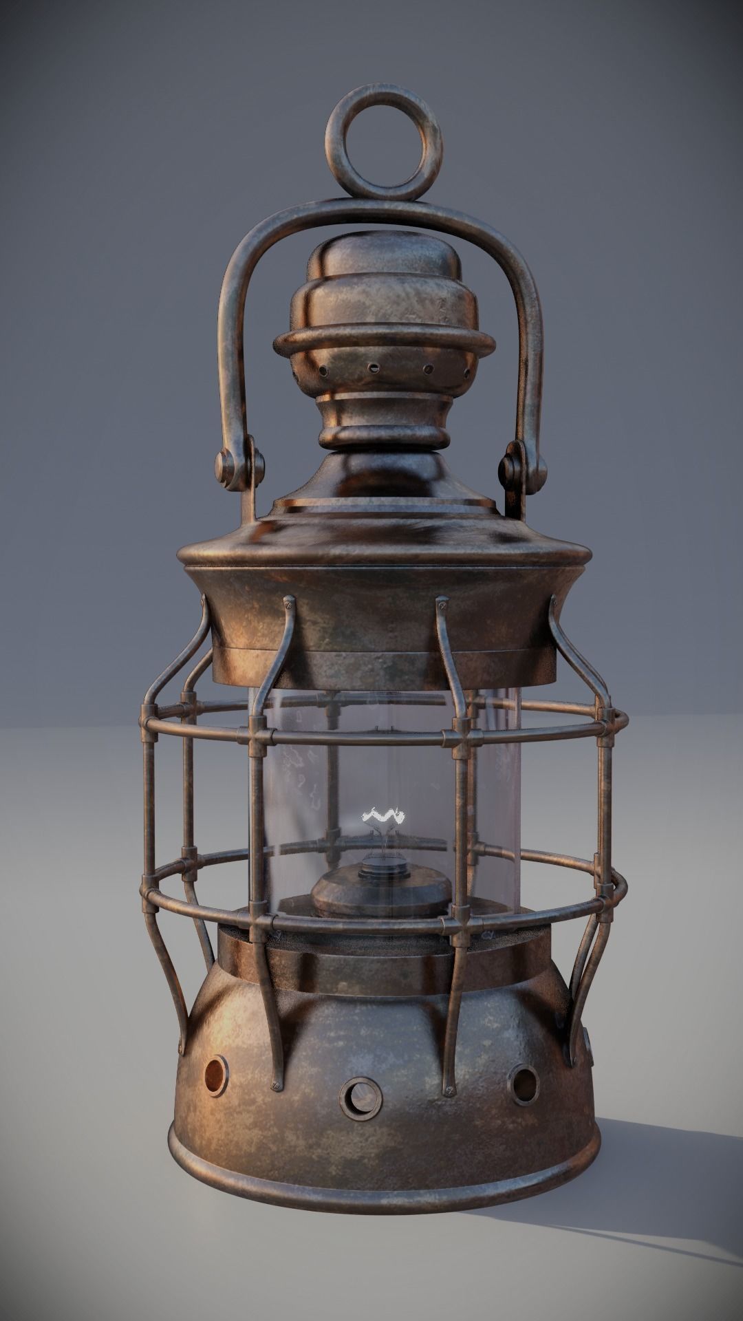 Antique Lantern Low-poly 3D model_3