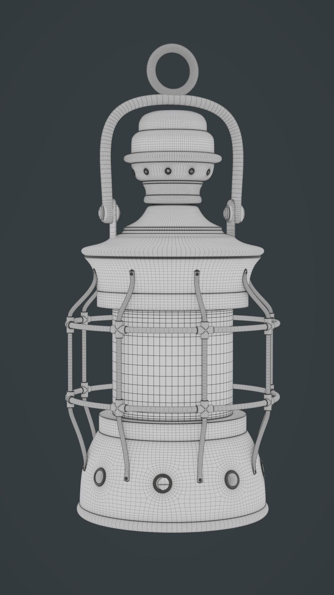 Antique Lantern Low-poly 3D model_5