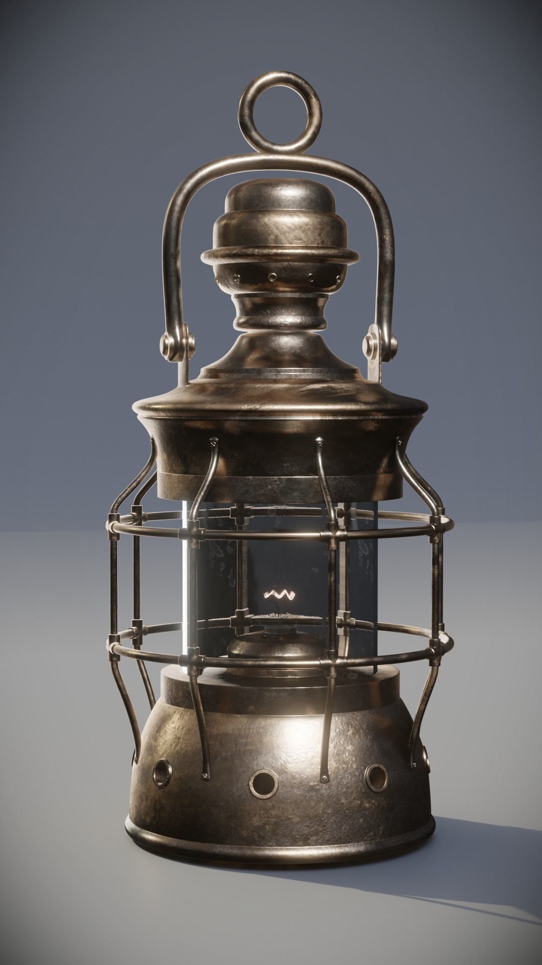Antique Lantern Low-poly 3D model_2