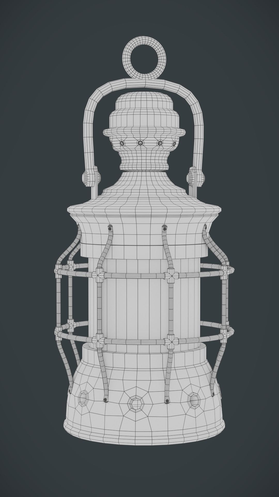 Antique Lantern Low-poly 3D model_4