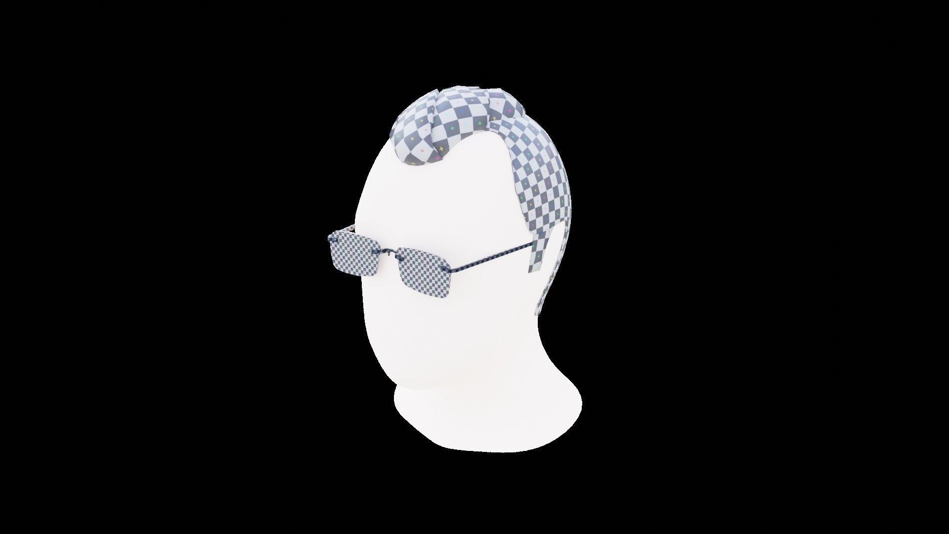Base Stylized Haircuts 81-85 Matrix Theme Low-poly 3D model_34