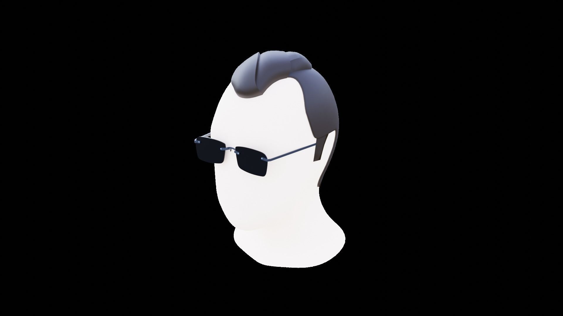 Base Stylized Haircuts 81-85 Matrix Theme Low-poly 3D model_38
