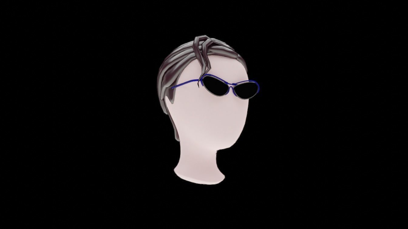 Base Stylized Haircuts 81-85 Matrix Theme Low-poly 3D model_12