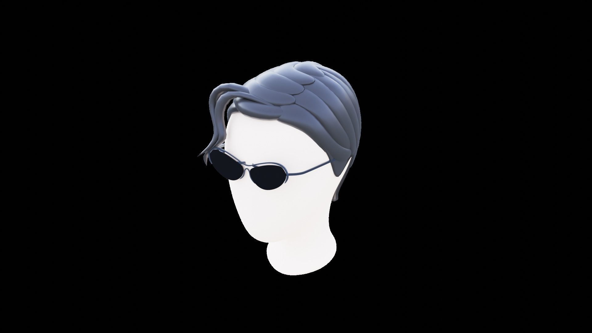 Base Stylized Haircuts 81-85 Matrix Theme Low-poly 3D model_36