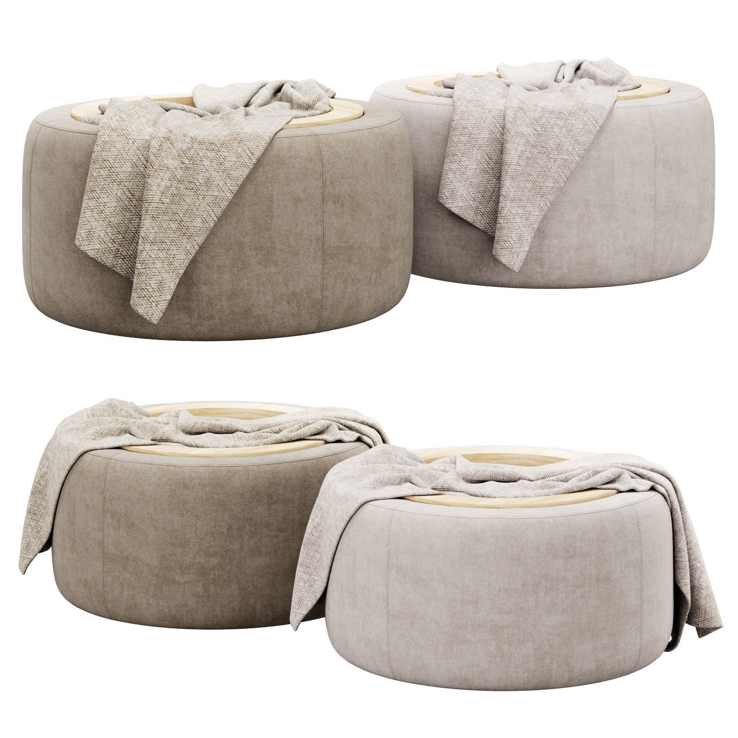 Grover 915mm Fabric Storage Ottoman 3D model_1