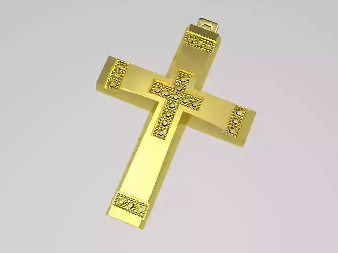 XZS-BUL-0007 gold cross with diamonds