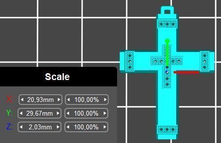 XZS-FL-0007 gold cross pendant 3D print model_4