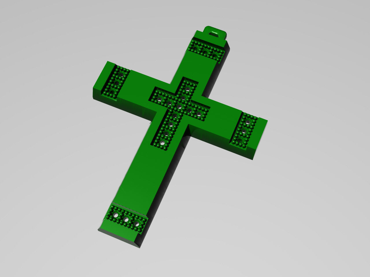 XZS-FL-0007 gold cross pendant 3D print model_2