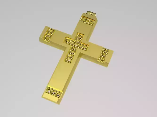 XZS-FL-0007 gold cross pendant