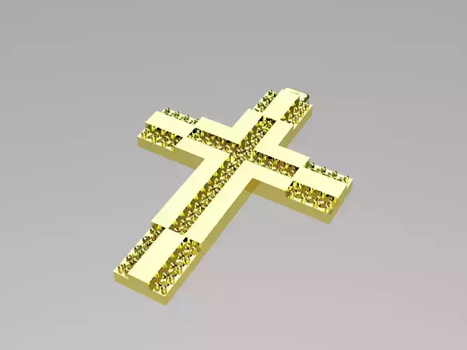 XZS-FL-0008 gold cross with diamonds