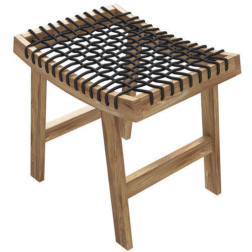 IKEA STACKHOLMEN Stool outdoor light brown stained 3D model 7