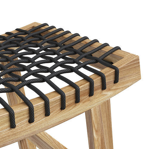 IKEA STACKHOLMEN Stool outdoor light brown stained 3D model 6