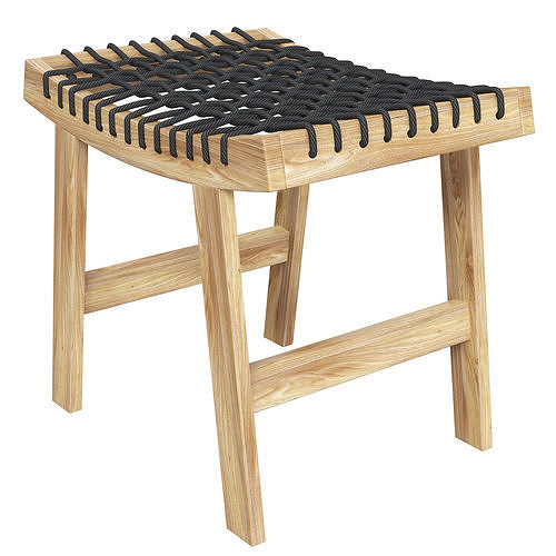 IKEA STACKHOLMEN Stool outdoor light brown stained 3D model 4
