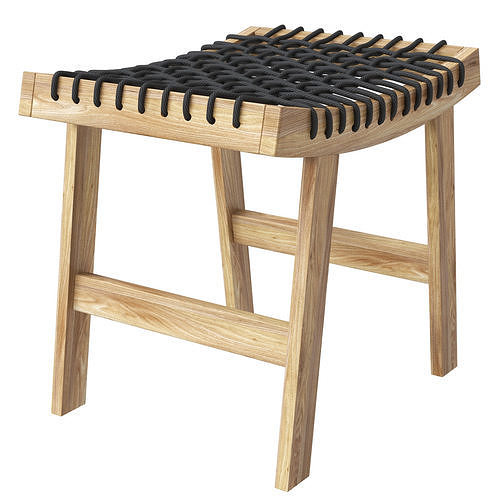 IKEA STACKHOLMEN Stool outdoor light brown stained 3D model 5