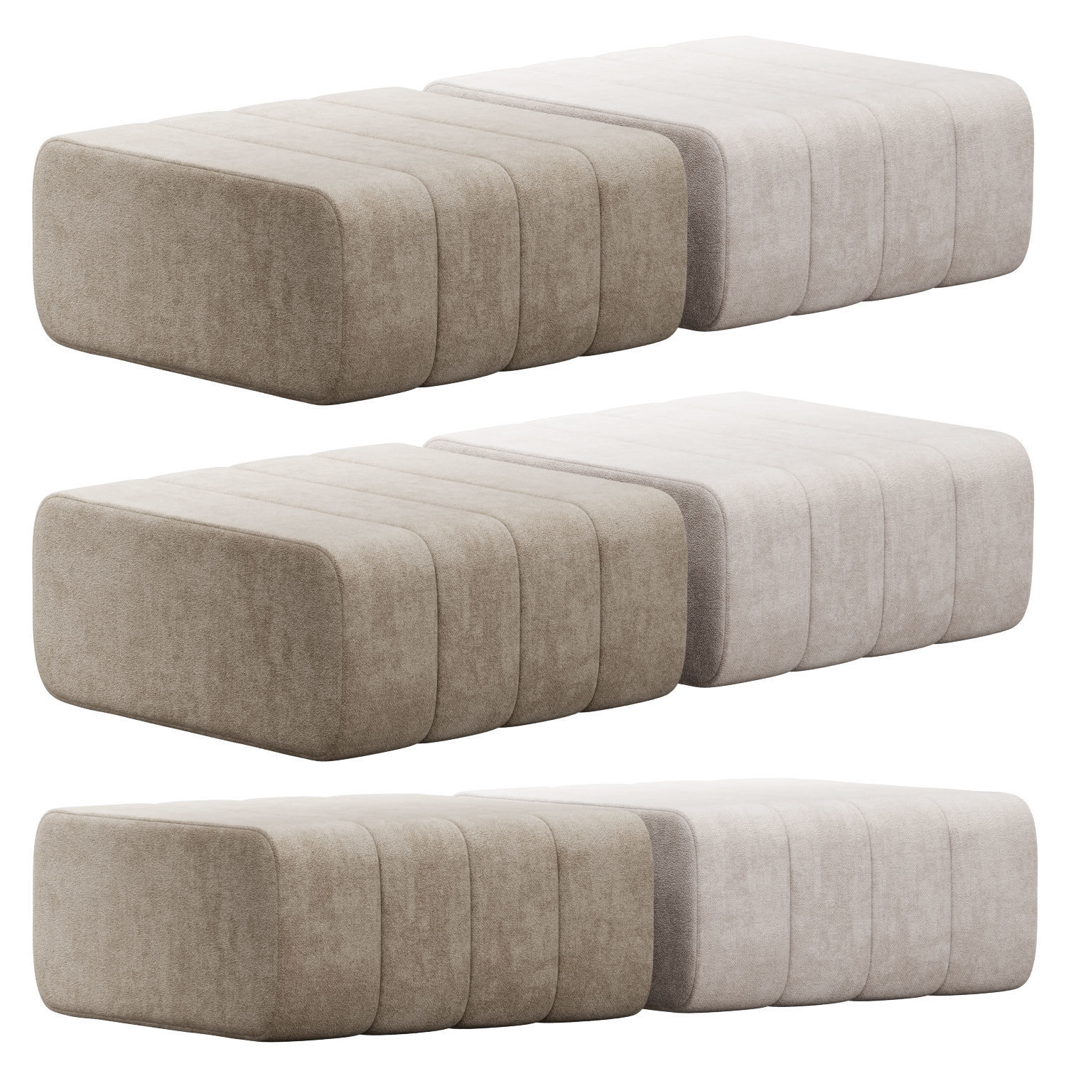 Cooper 915mm Fabric Ottoman by kardiel 3D model_1