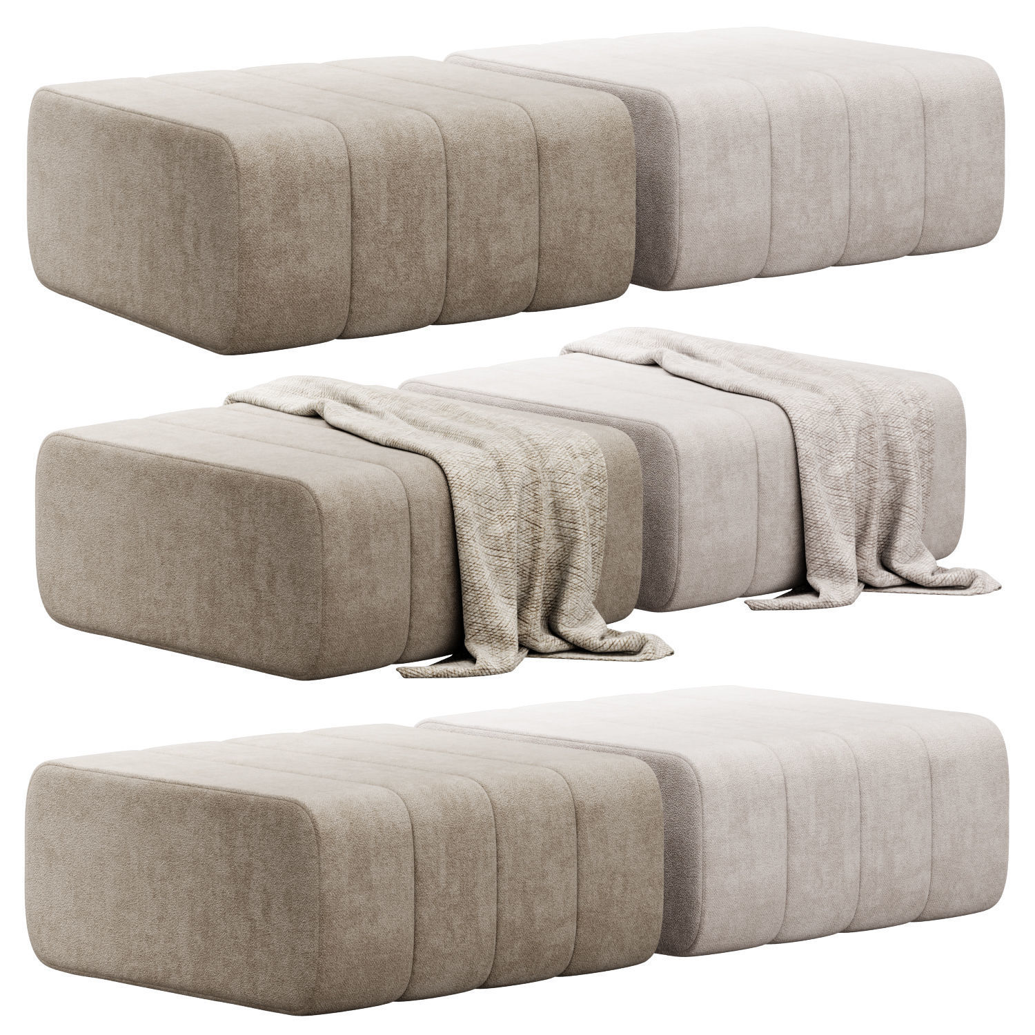 Cooper 915mm Fabric Ottoman by kardiel 3D model_11