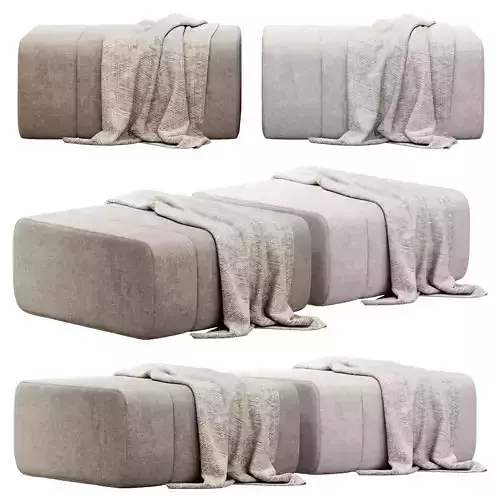 Cooper 915mm Fabric Ottoman by kardiel 3D model