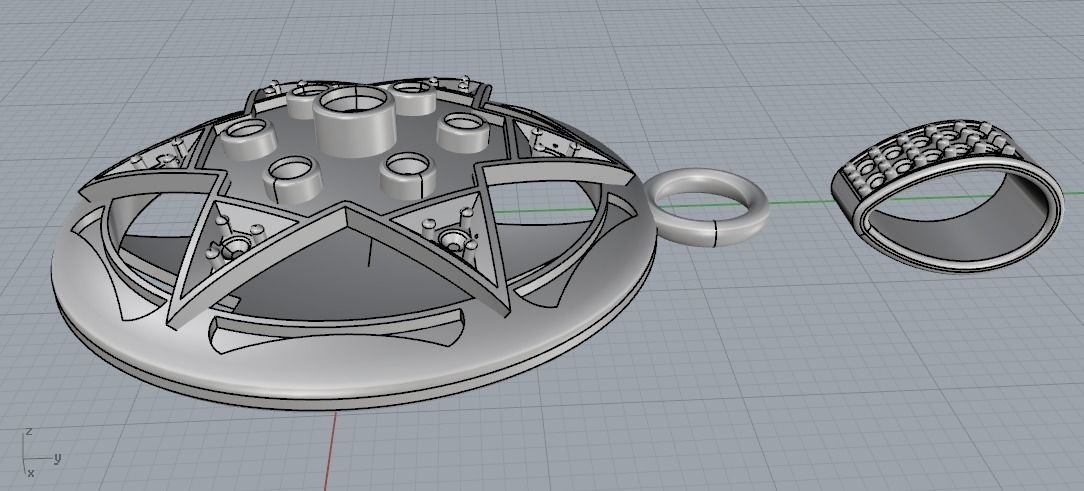 Pendant star of David 1122 3D print model_6