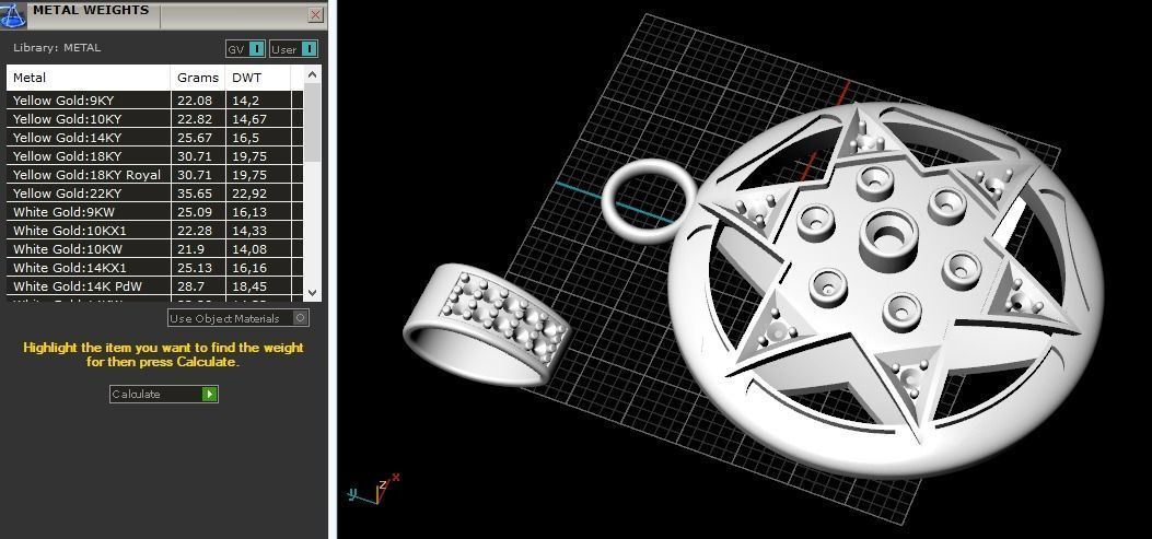 Pendant star of David 1122 3D print model_2