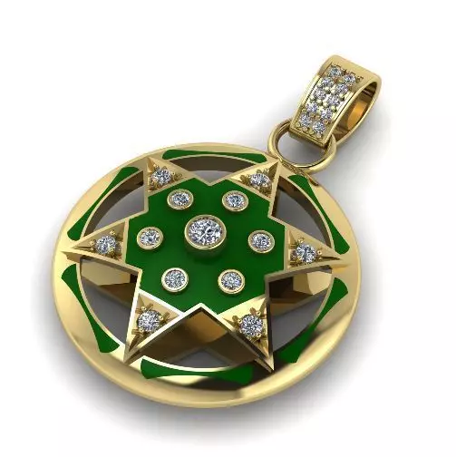 Pendant star of David 1122 3D print model_0