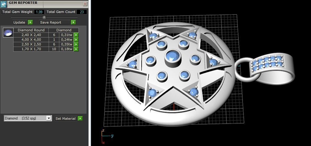 Pendant star of David 1122 3D print model_8