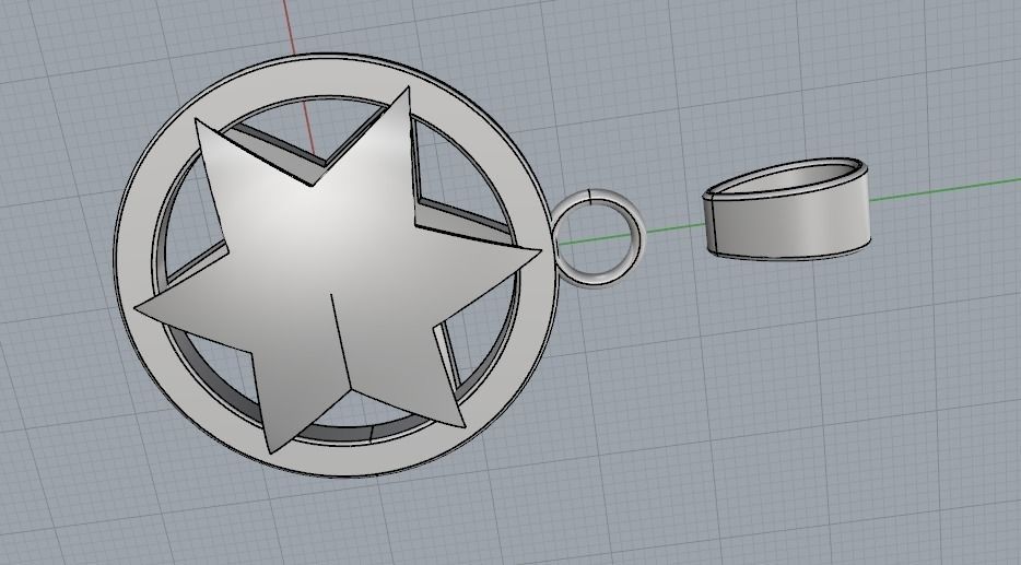 Pendant star of David 1122 3D print model_7