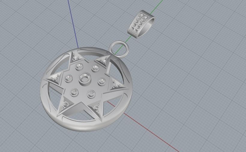 Pendant star of David 1122 3D print model_5