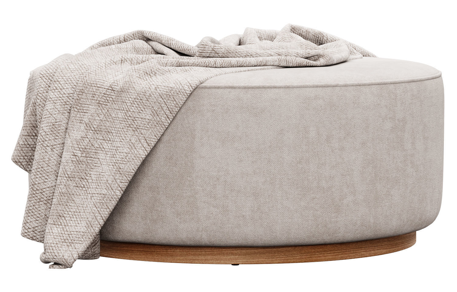 Sinclair Large Round Ottoman Whistler Oyster Suede by Four Hands 3D model_10