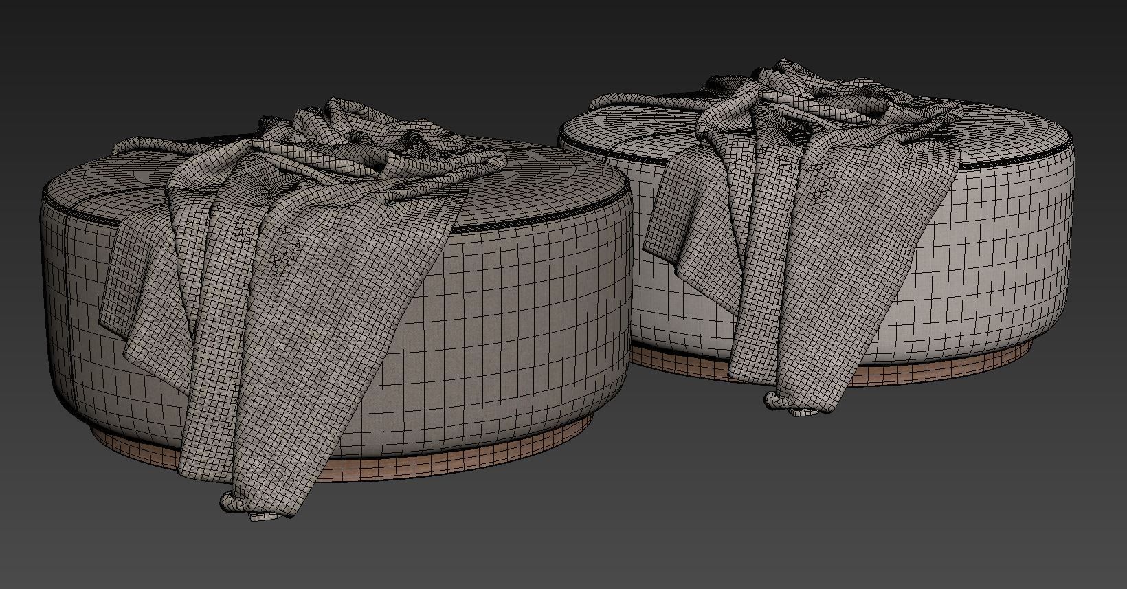 Sinclair Large Round Ottoman Whistler Oyster Suede by Four Hands 3D model_8