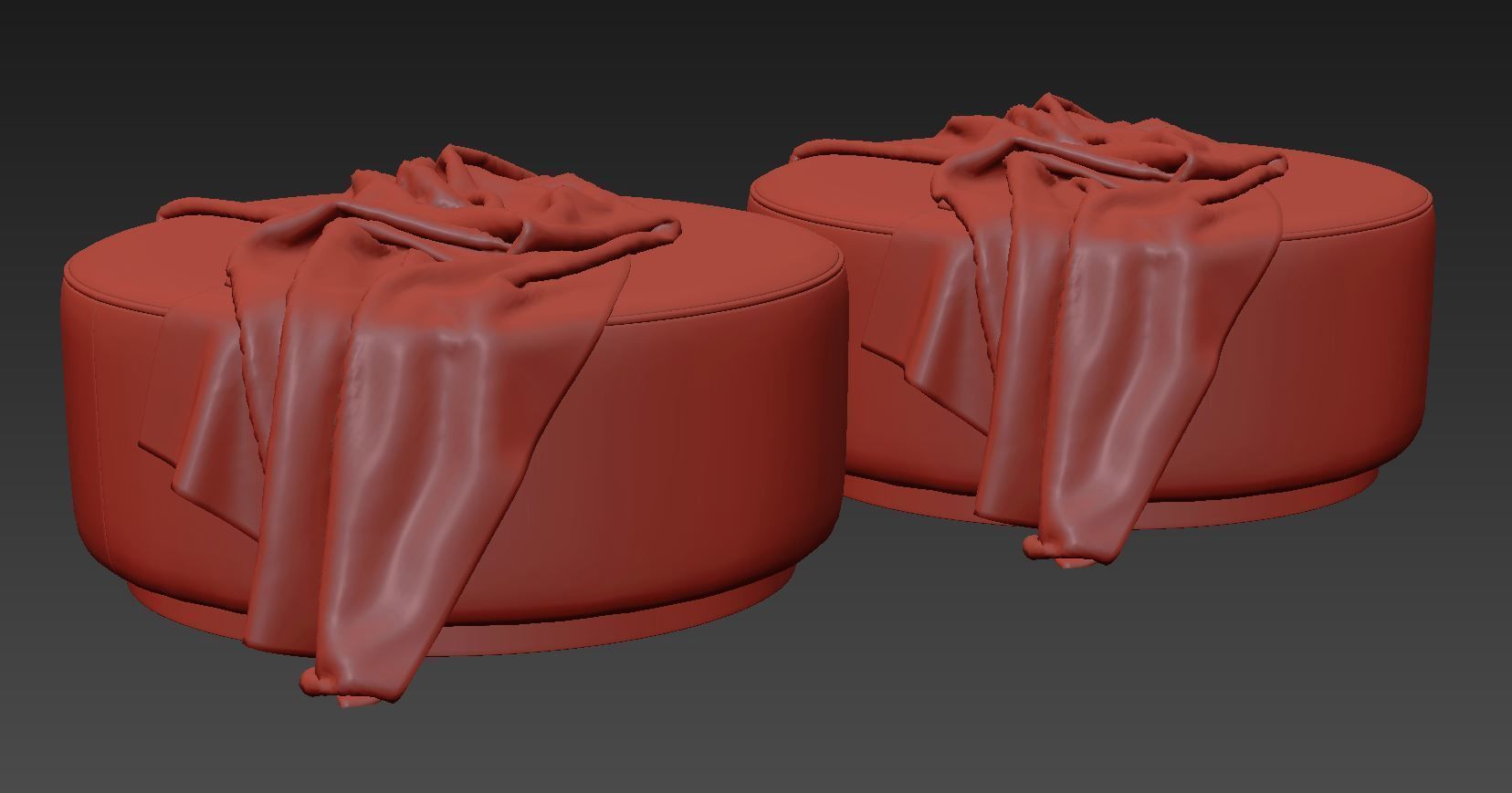 Sinclair Large Round Ottoman Whistler Oyster Suede by Four Hands 3D model_9