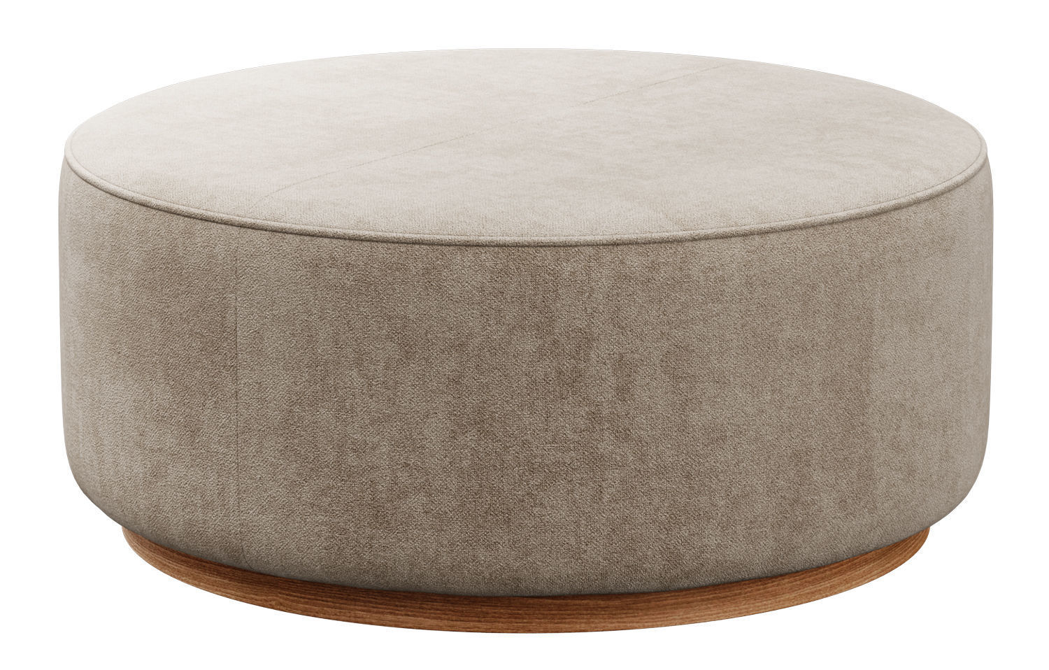 Sinclair Large Round Ottoman Whistler Oyster Suede by Four Hands 3D model_13