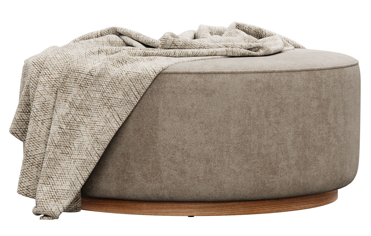 Sinclair Large Round Ottoman Whistler Oyster Suede by Four Hands 3D model_14