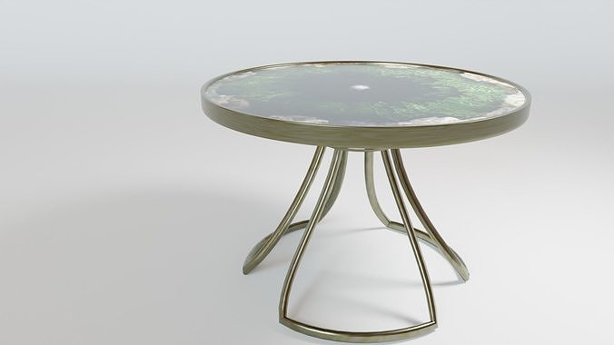 Table with glass top and metal legs Free 3D model