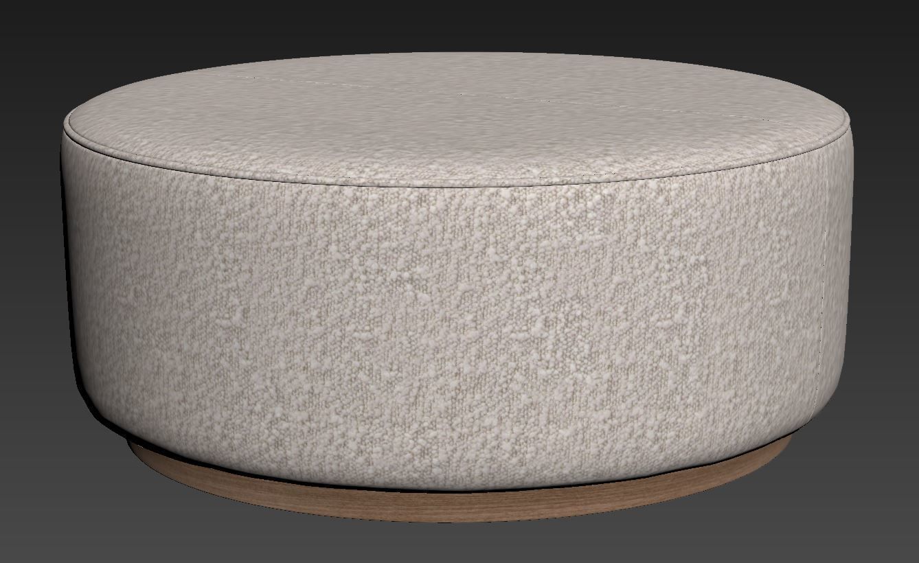 Sinclair Large Round Boucle Ottoman Whistler by Four Hands 3D model_5