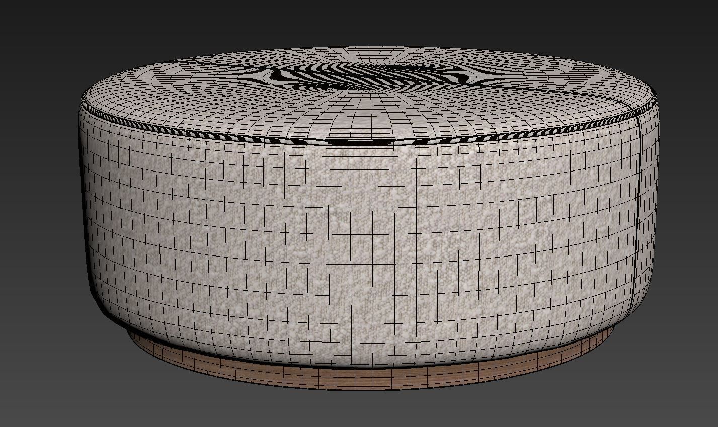 Sinclair Large Round Boucle Ottoman Whistler by Four Hands 3D model_6