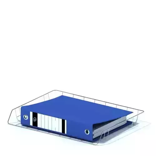 Office Tray With Binder 3D model