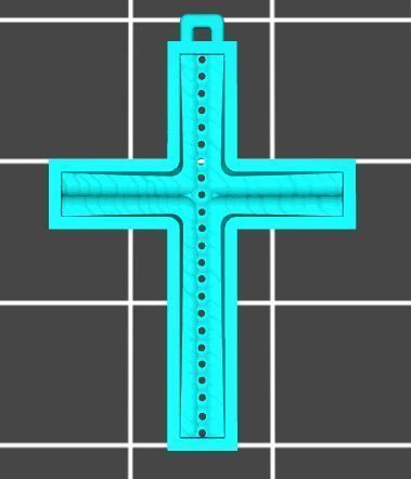XZS-BUL-0010 gold cross pendant 3D print model_5