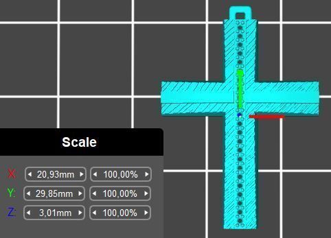 XZS-BUL-0010 gold cross pendant 3D print model_4