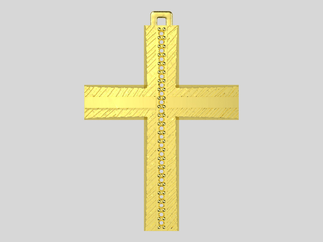 XZS-BUL-0010 gold cross pendant 3D print model_1