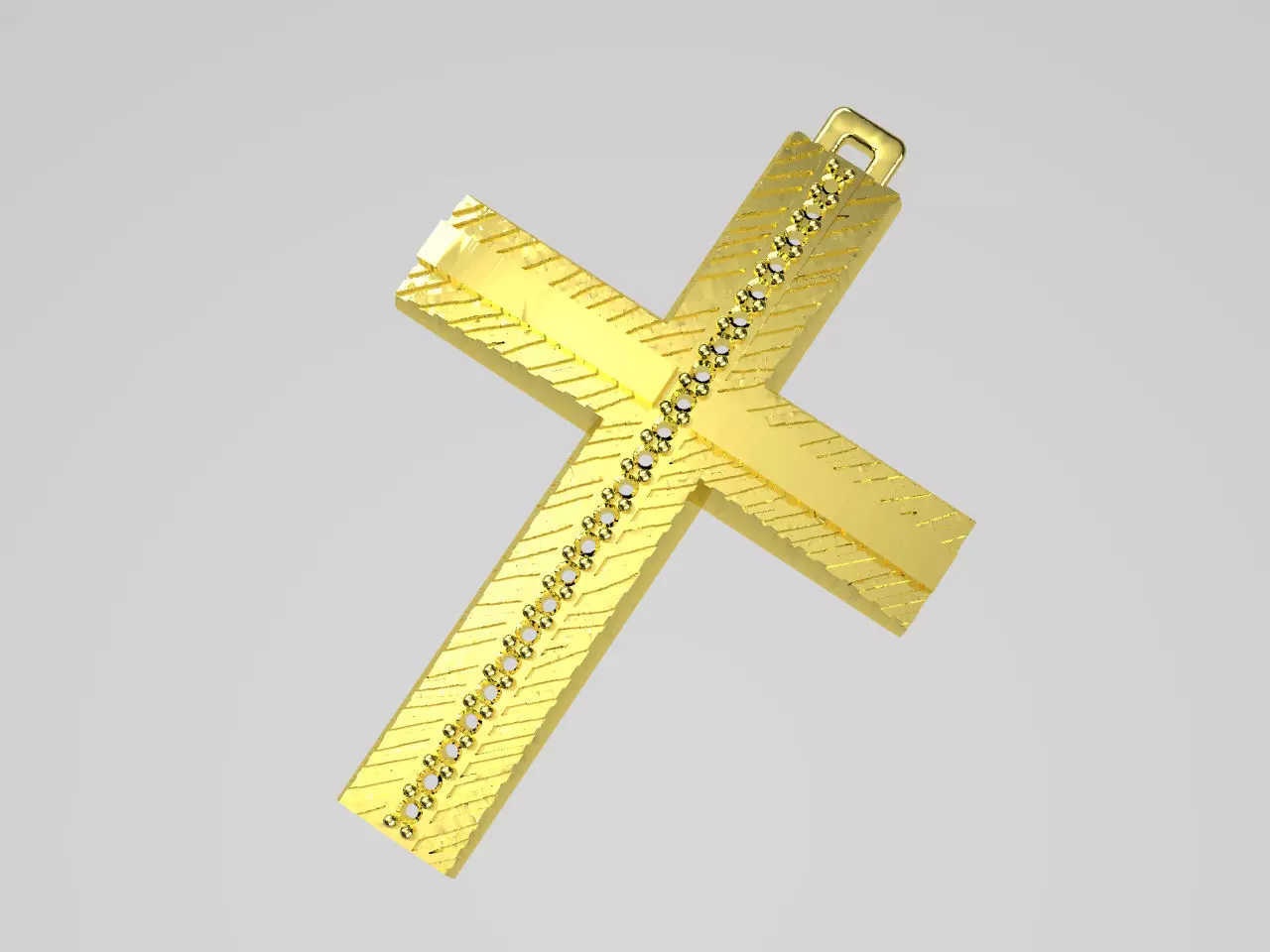 XZS-BUL-0010 gold cross pendant 3D print model_0
