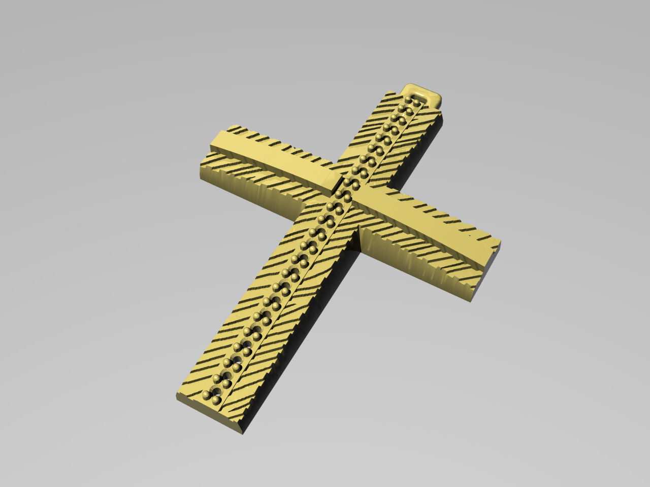 XZS-BUL-0010 gold cross pendant 3D print model_2